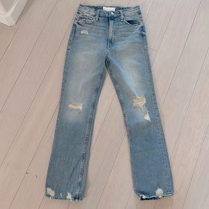 Mother high waisted rider skimp jean ripped design size 27
